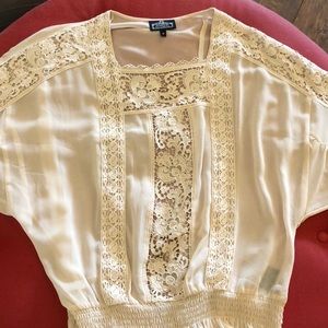 Angie Cream Boho Top Size M